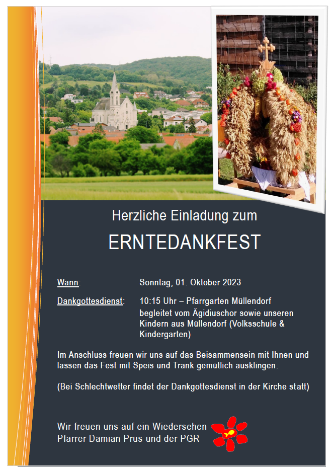 Erntedankfest 2023 Einladung