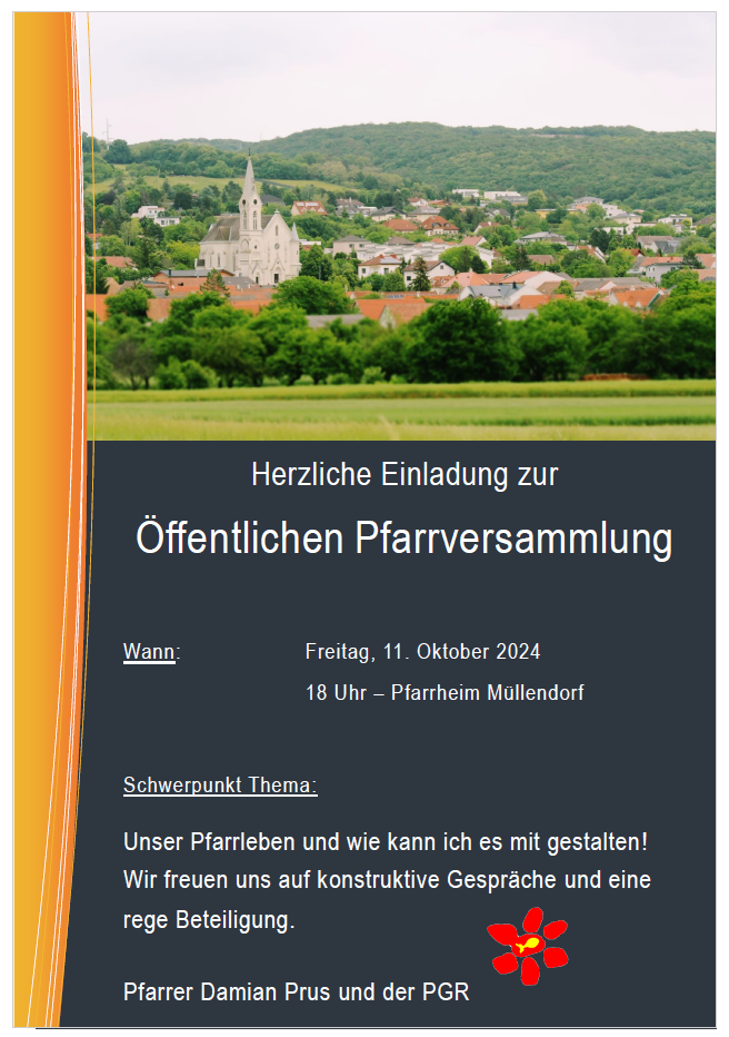 Einladung öffentliche Pfarrversammlung 2024