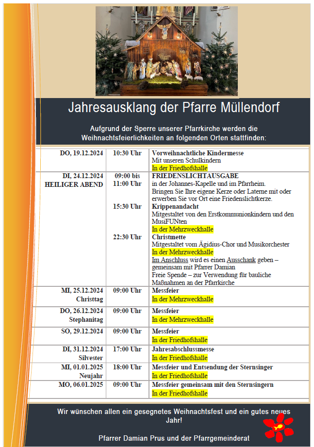 Jahresausklang Aushang