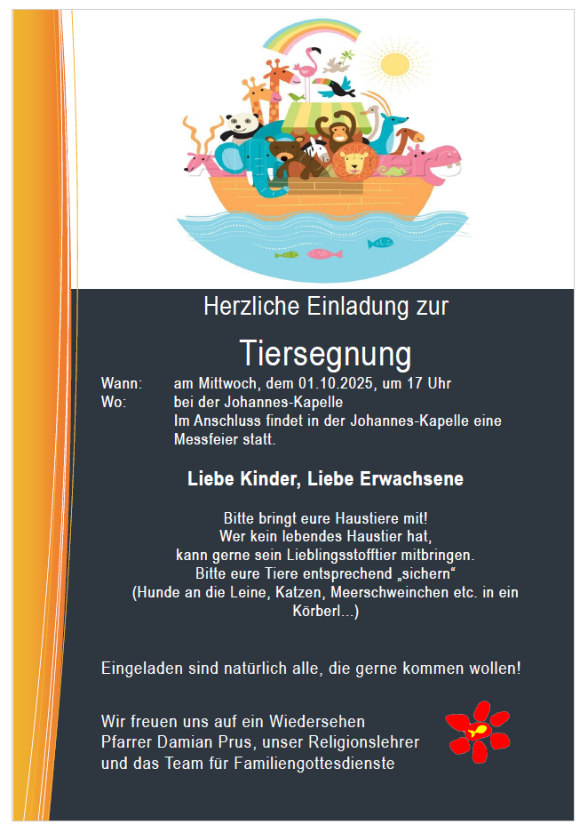 Einladung Tiersegnung 2025 2