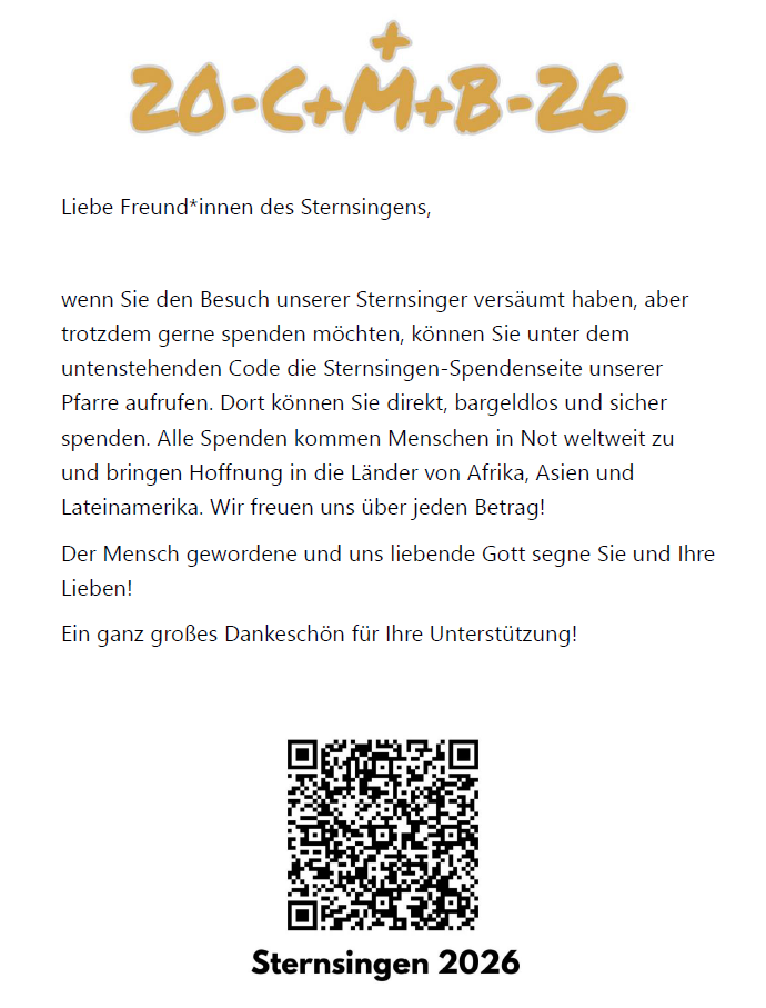 Sternsingen QRcode Spende
