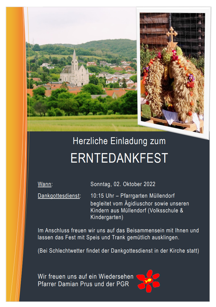 Erntedankfest 2022 Einladung